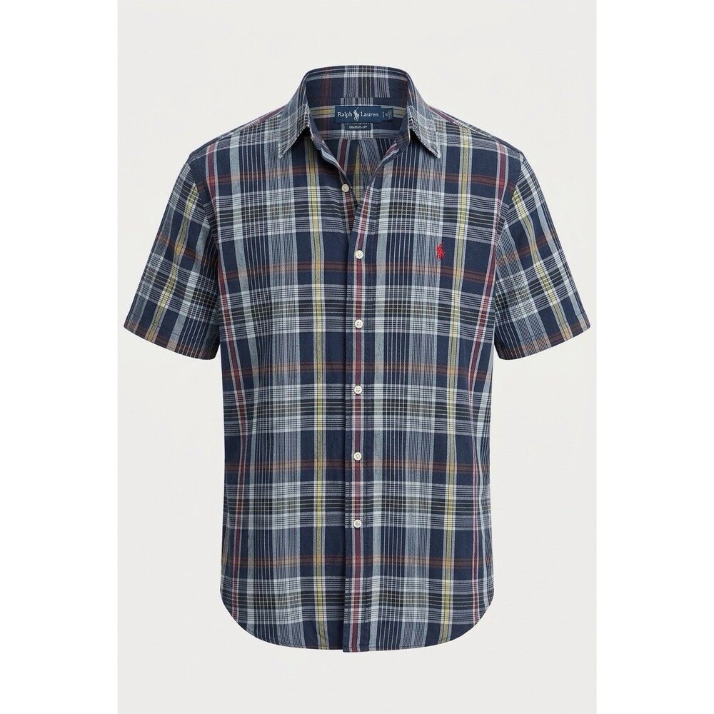 Ralph Lauren Men XL Classic FitPlaid Short Sleeve Button Down Shirt Cotton